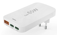  | Hama Schnellladegert 2x USB-C 1x USB-A flaches Mini-Ladegert PD 65 W - Schnellladegert